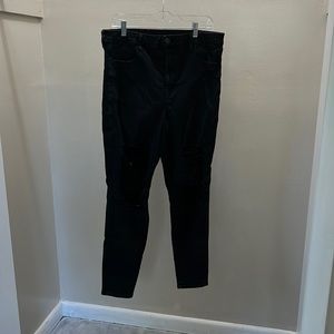 American eagle Next level stretch distressed jeans, black Size 14 Used condition